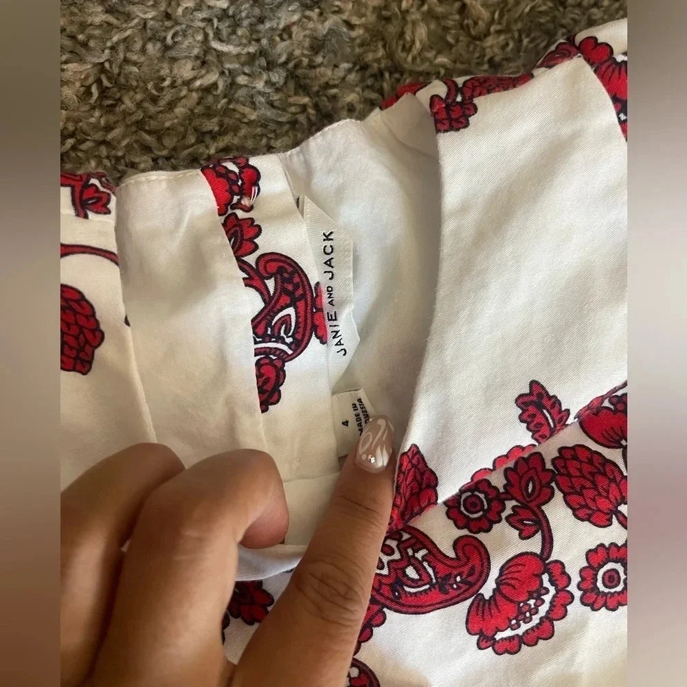 Janie and Jack Red Floral Paisley Dress